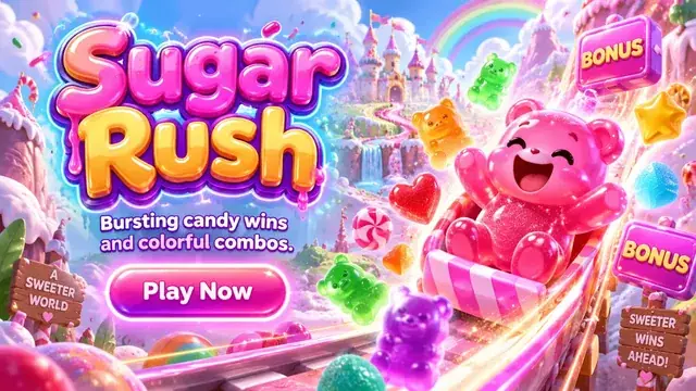 Sugar Rush slotunun banneri