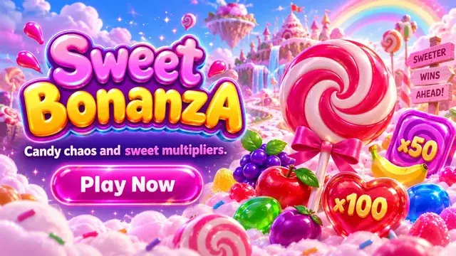 Sweet Bonanza slotunun banneri